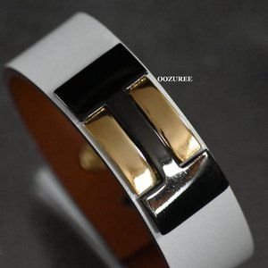 Very Elegant White Leather Bracelet